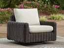 Kimora - Swivel Glider Lounge With Cushion - Beige / Dark Brown