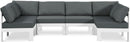 Nizuc - Outdoor Patio 6 Piece Modular Sectional With White Frame