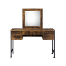 Juvanth - Vanity Desk & Mirror - Rustic Oak & Black