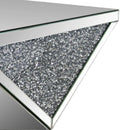 Noralie - 38" Square Coffee Table - Mirrored & Faux Diamonds