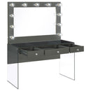 Afshan - 3-Drawer Vanity Set With Lighting - Gray High Gloss