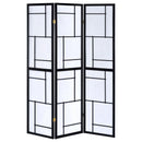 Damis - 3-Panel Room Divider Folding Shoji Screen - Black