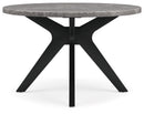 Glinari - Round Dining Room Table - Taupe / Black