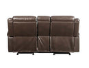 Lydia - Motion Loveseat With USB & Console - Brown Leather Aire