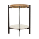 Adhvik - Round Table With Marble Shelf