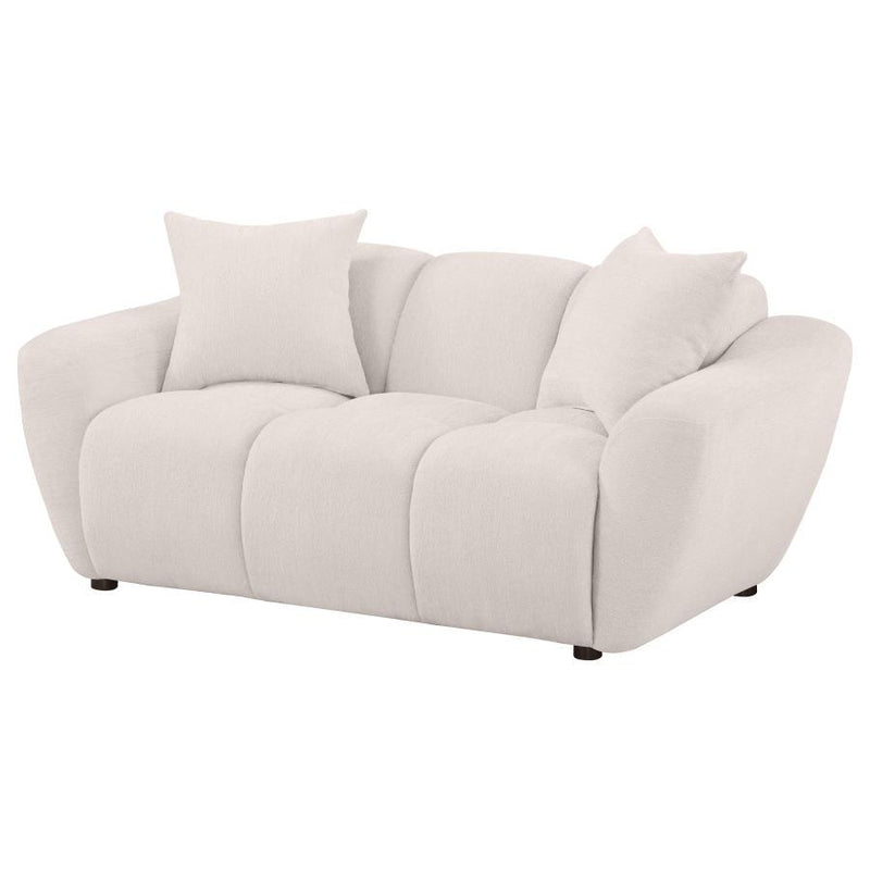Destino - Chenille Upholstered Splayed Arm Loveseat - Greige