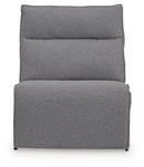 Modmax II - 8-Piece Power Reclining Sectional With LAF Press Back Power Chaise And Console - Salt And Pepper