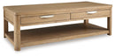 Rencott - Rectangular Cocktail Table - Light Brown