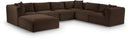 Shaggy - 7 Piece Modular U-Shaped Sectional With Ottoman