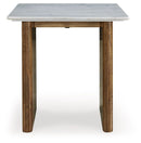 Isanti - Rectangular End Table - Light Brown / White