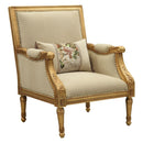 Daesha - Chair With Pillow - Tan Flannel & Antique Gold