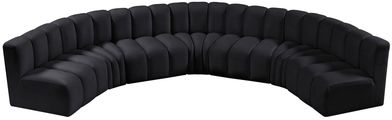 Arc - Velvet 7 Piece U-Shaped Modular Sofa