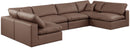 Comfy - 6 Piece Faux Leather Modular Armless Sectional