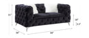 Phifina - Loveseat With 2 Pillows - Black Velvet