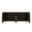 Clayten - Server - White Natural Marble Top & Espresso