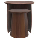 Yency - 2 Piece Round - Mango Wood Nesting Table Set - Dark Brown