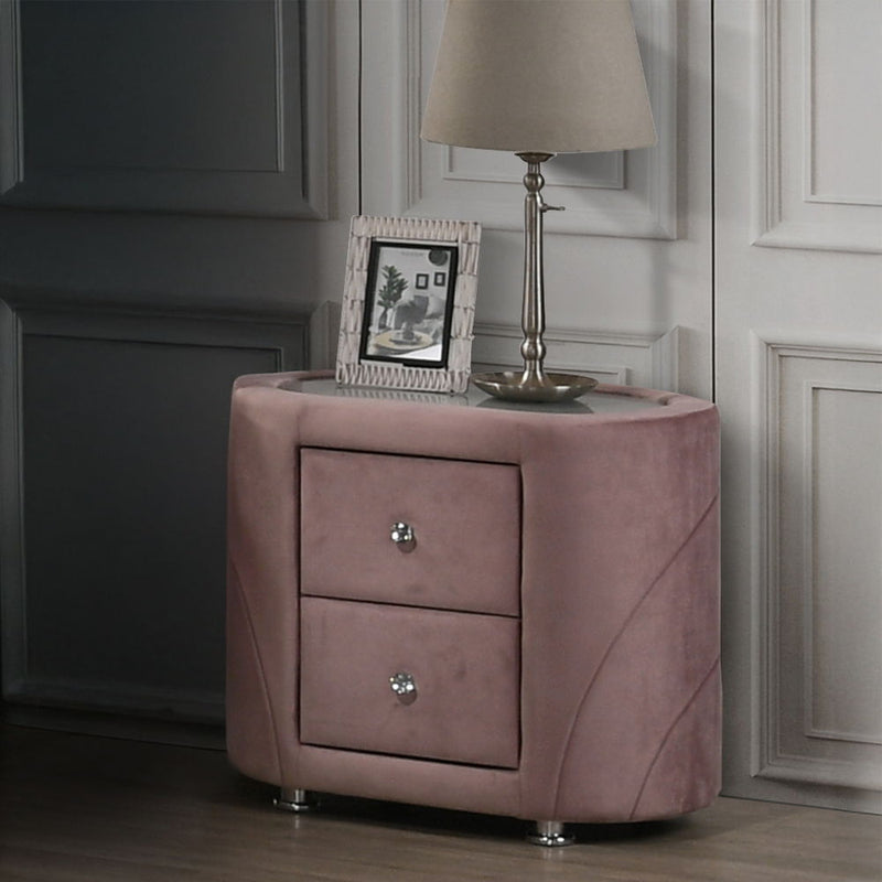 Salonia - Nightstand - Pink Velvet