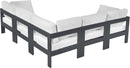 Nizuc - Outdoor Patio 5 Piece Modular Sectional With Gray Frame
