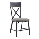 Edina - Side Chair (Set of 2) - Gray Fabric, Oak & Sandy Black