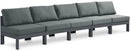 Nizuc - Outdoor Patio 5 Seat Modular Armless Sofa With Gray Frame