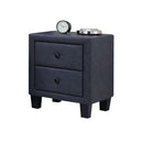 Saveria - Nightstand - Two Tone Gray Synthetic Leather