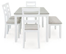 Stonehollow - Rectangular Drm Table Set (Set of 6) - White / Gray