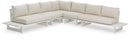Maldives - 5 Piece Water Resistant Outdoor Patio Modular Sectional With White Base
