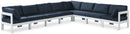 Nizuc - Outdoor Patio 8 Piece Modular Sectional With White Frame