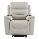 Marsha - Power Recliner With Lift & Massage - Light Gray Leather