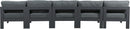Nizuc - Outdoor Patio 5 Seat Modular Armless Sofa With Gray Frame