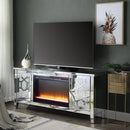 Noralie - 28" TV Stand With Fireplace - Mirrored & Faux Diamonds