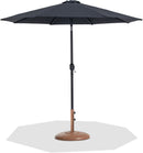 Fiji - Aluminum Patio Umbrella With Round Teak And Black Base