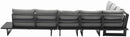 Maldives - 5 Piece Water Resistant Outdoor Patio Modular Sectional With Gray Base