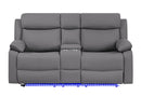 U6026 - Console Reclining Loveseat With LED - Gray