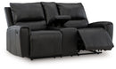 Glossmore - Reclining Loveseat With Console - Black