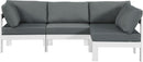 Nizuc - Outdoor Patio 4 Piece Modular Sectional With White Frame