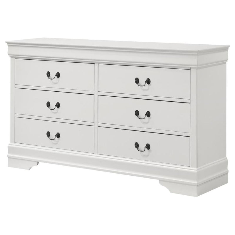 Louis Philippe - 6-Drawer Dresser - White