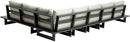 Maldives - 5 Piece Water Resistant Outdoor Patio Modular Sectional With Gray Base