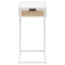 Amherst - 1-Drawer Radio Weave Cane Metal Side Table
