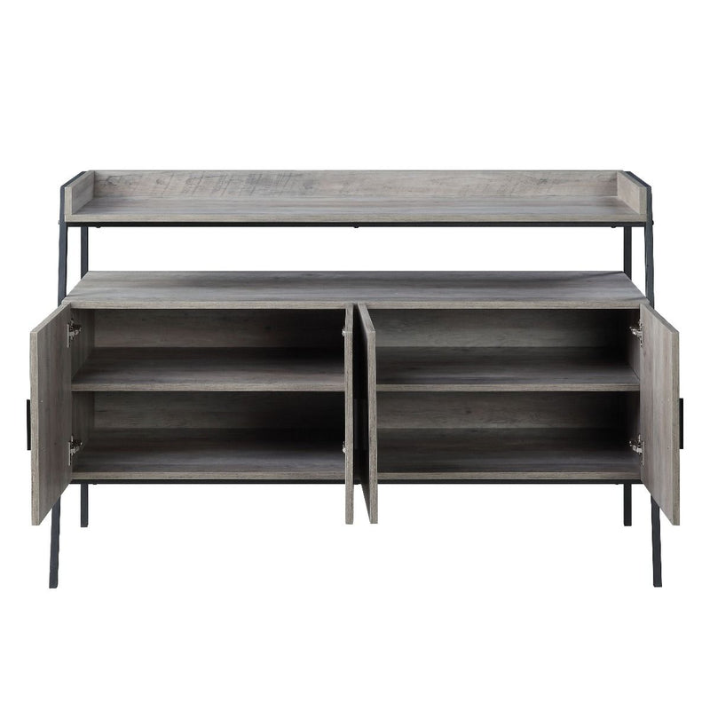 Samiya - TV Stand - Gray Oak & Black