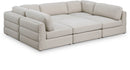 Beckham - 6 Piece Modular U-Shaped Armless Sectional