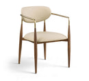 Ronda - Vegan Leather Upholstered Dining Arm Chair - Walnut Legs