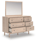 Arloster - 4 Pc. - Full Panel Storage Bed, Dresser, Mirror And Nightstand - Tan