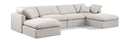 Indulge - Linen 6 Piece Modular Double Chaise Sectional