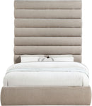 Adam - Chenille Fabric Bed With 89" Headboard