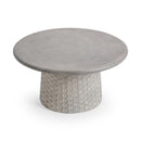 Delaine - Outdoor Round Coffee Table - Light Gray