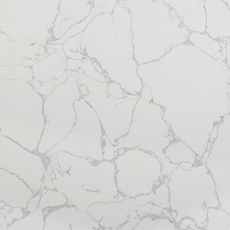 Koen - Round Dining Table, Engineering Marble Top - White & Black