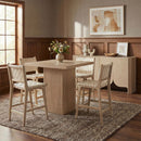 Entwine - Vegan Leather Upholstered Counter Stool - Painted Natural