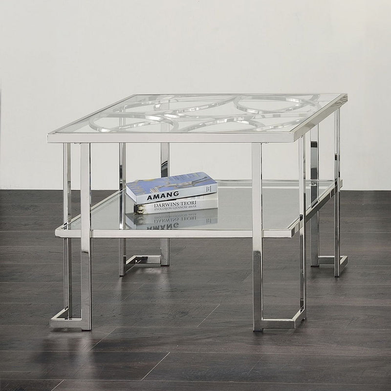 Kalan - End Table - Glass & Silver