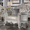 Vendome - Chair With Pillow - Champagne Synthetic Leather & Antique Pearl